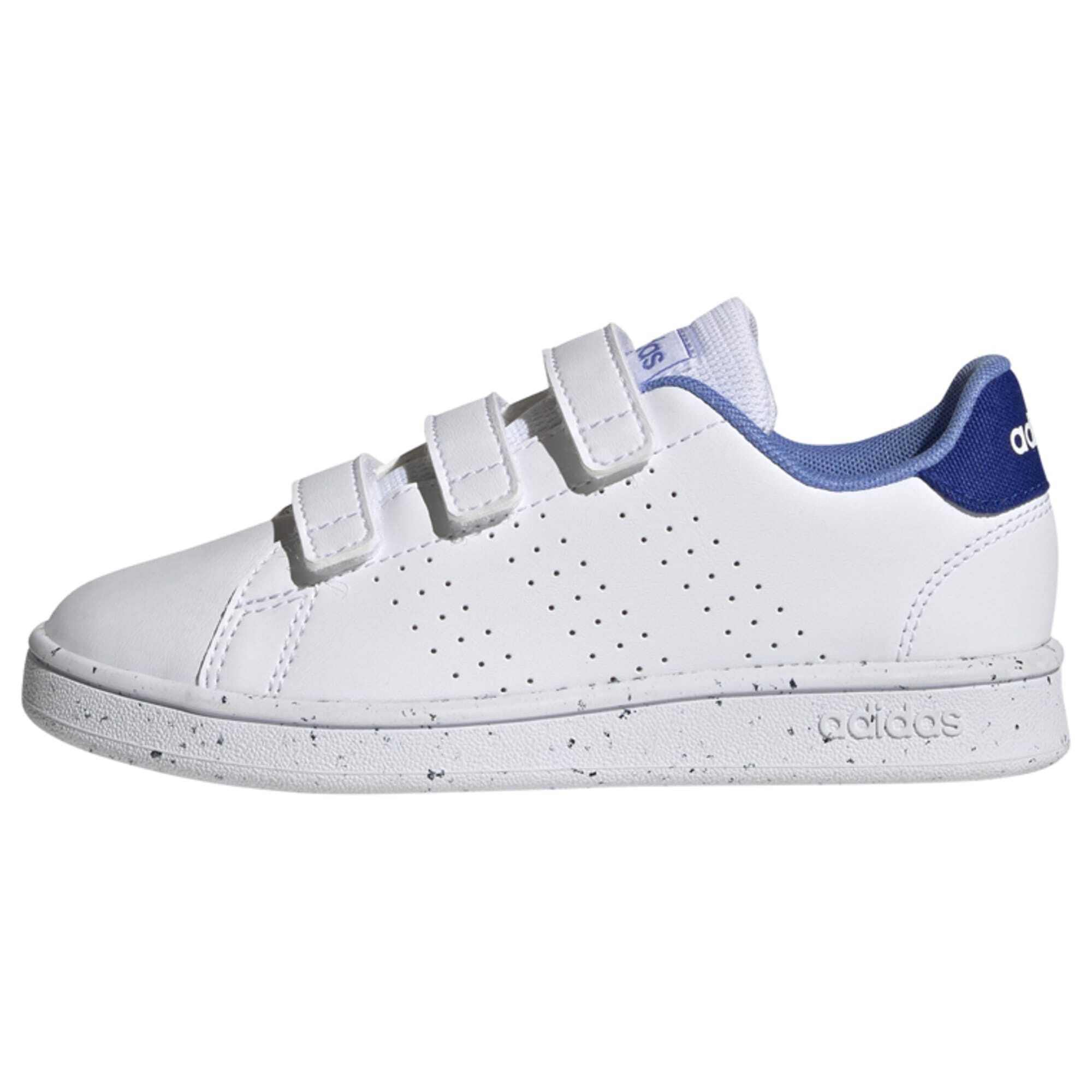 Adidas Unisex - Bambini Advantage Lifestyle Court Hook-And-Loop Shoes, Cloud White/Cloud White/Blue Fusion, 34 EU