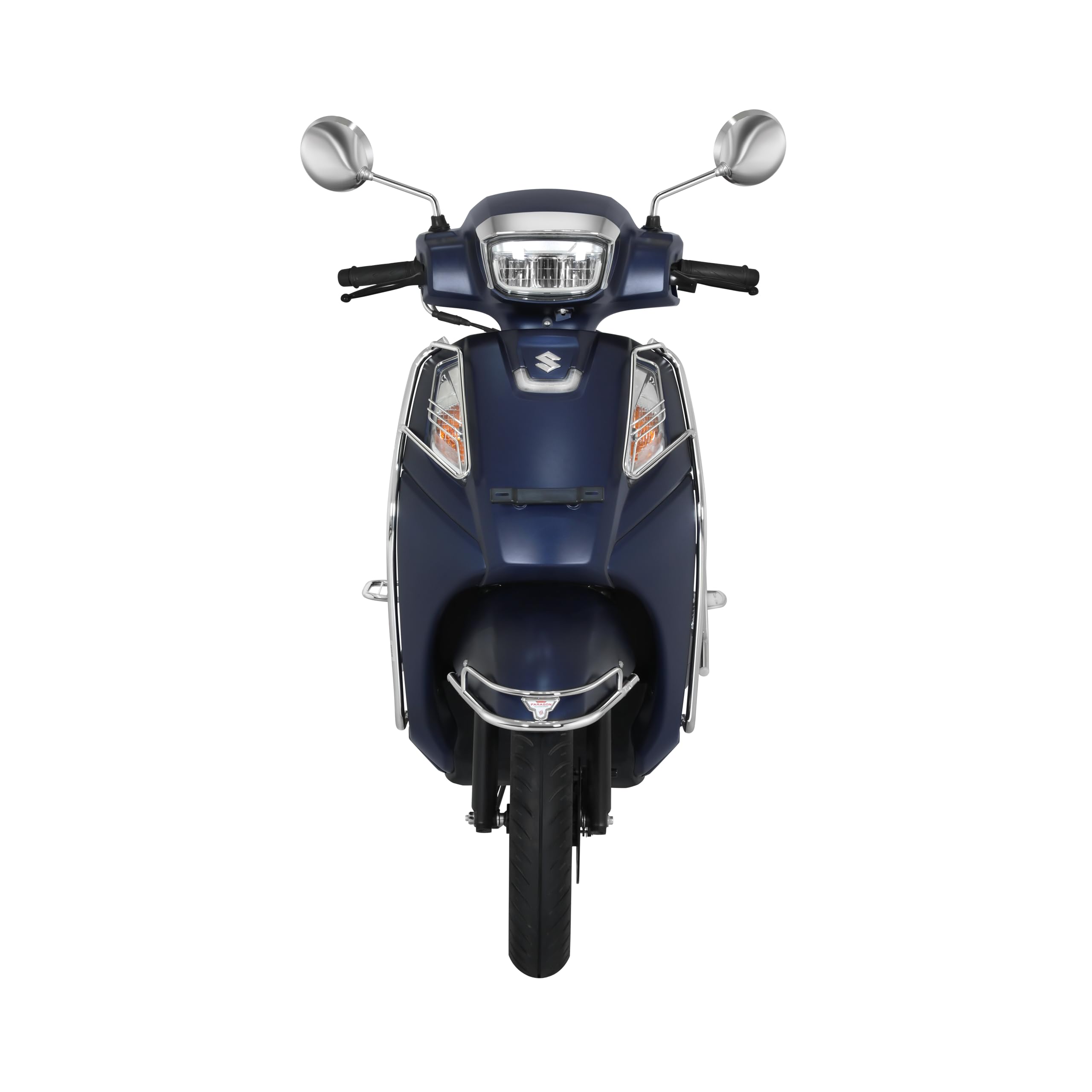 Crash Guard Kit for Suzuki Burgman, Stainless Steel, Matte Black, 40x35x12 cm, 3.5 kg (Medium, Access-125 Bs 6 Front Mud Guard Bumper)-image-18