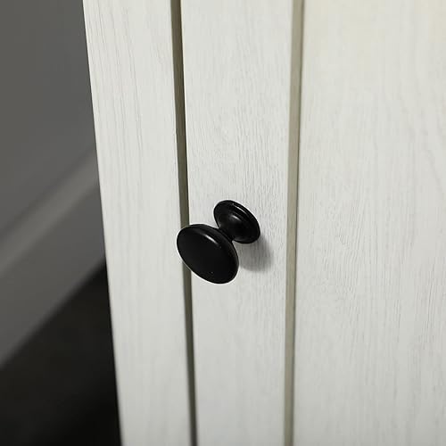 Miniatura 8 de kleankin Armario de almacenamiento delgado para baño con estantes y armario triples abiertos, torre de lino independiente de madera, armario de