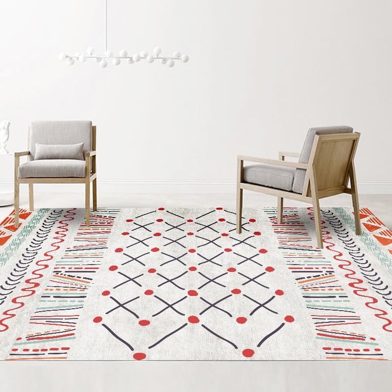 Tapis lavable à lignes géométriques pour chambre et cuisine