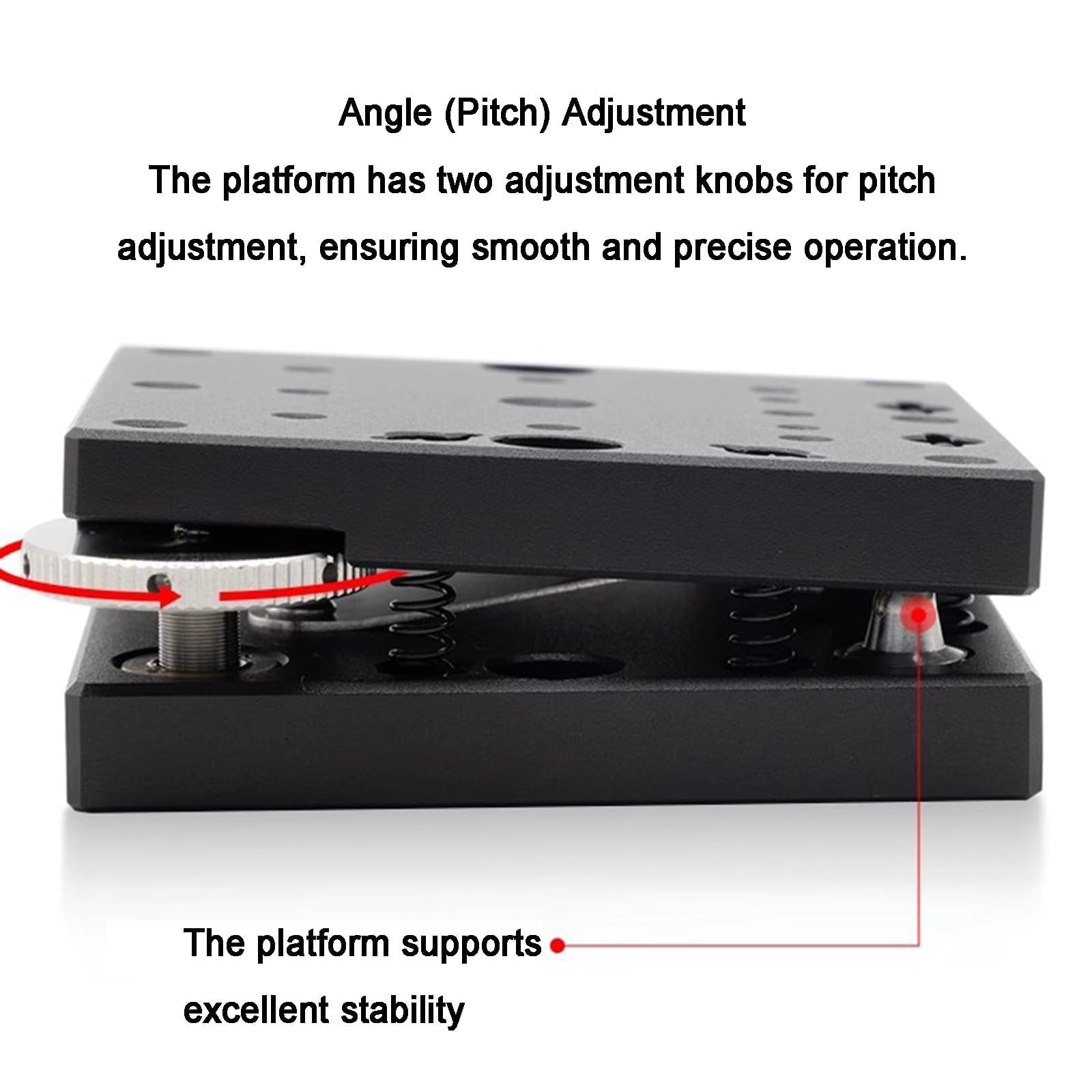 Manueller Neigetisch, Präzisions-XY-Neigeplattform, Goniometer-Tisch mit Mikrometerschraube (±2°), Positioniertisch aus Aluminiumlegierung, für optische Ausrichtung und Laborinstrumente