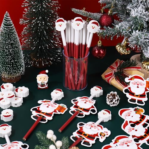 Set de 48 lápices con borradores y tarjetas navideñas miniatura 4