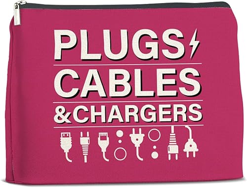 Miniatura 1 de Bolsa de maquillaje con cargador rosa, regalos para mujeres, bolsa de cosméticos, bolsa con cremallera para viajes, vacaciones, negocios