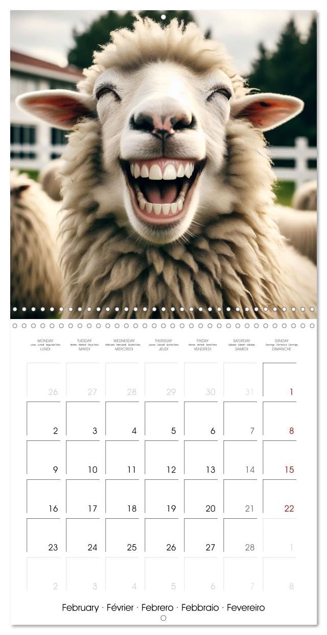 Joie animale - Une année de sourires et d'énergie positive (Calendrier mural carré 2026 30x30 cm) Calendrier double avec une page pour vos prises de ... vivre et de l'énergie positive de ces animaux