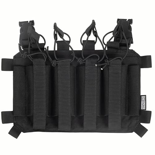 Onetigris Tactical Placard 04 With Hook Backing And Elastic Retention Straps (Black) #TOP1