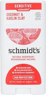 SCHMIDTS DEODORANT Coconut & Kaolin Clay Sensitive Deodorant, 2.65 OZ