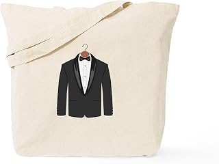 CafePress Mens Tuxedo Jacket Menswear Suit Tote Bag Reusable Natural Beige Canvas Shopping Bag