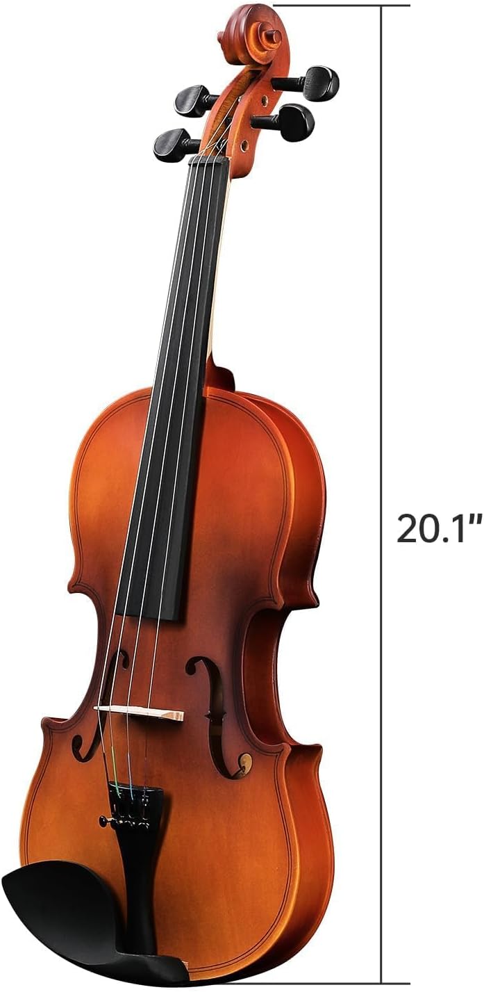 1/2 Violin for Kids Age 7-9, Violin 1/2 Size for Beginner, Student, Half Size Acoustic Violins with Case, Bow, Bridge, and Bow Care Block (Antique Natural – Matte)