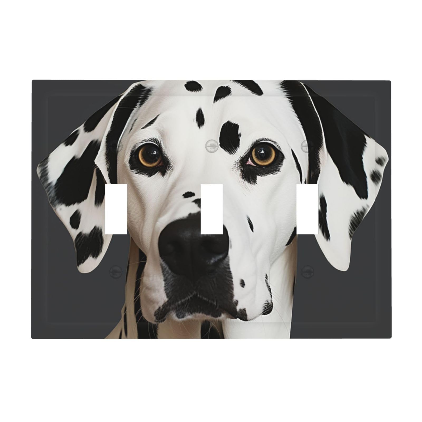 Decorator Light Switch Covers Dalmatian Wall Plate 3-Gang Mid Size 6.7" x 4.8" Triple Toggle Switch Wallplate Decorative 3 Gang Wall Switch Plate Covers Polycarbonate Thermoplastic