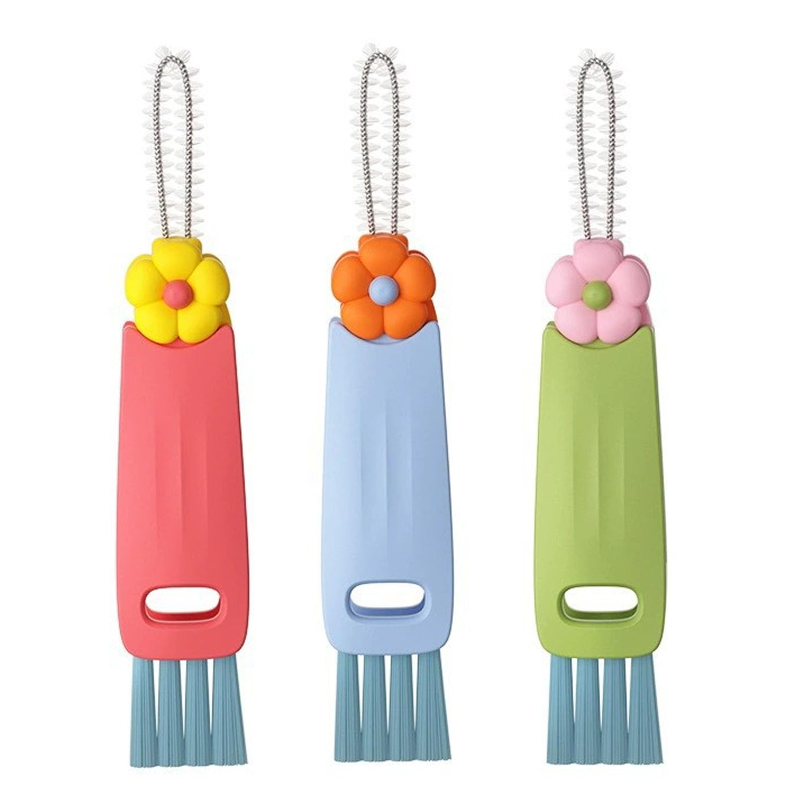 Merzio Cup Lid Cleaning Brush Set, Multifunctional Bottle Cleaner Brush for Tiny Gaps & Crevices, Portable Water Bottle Cleaning Brush Tool for Thermos, Baby Bottles, Straws & Kitchen Gadgets