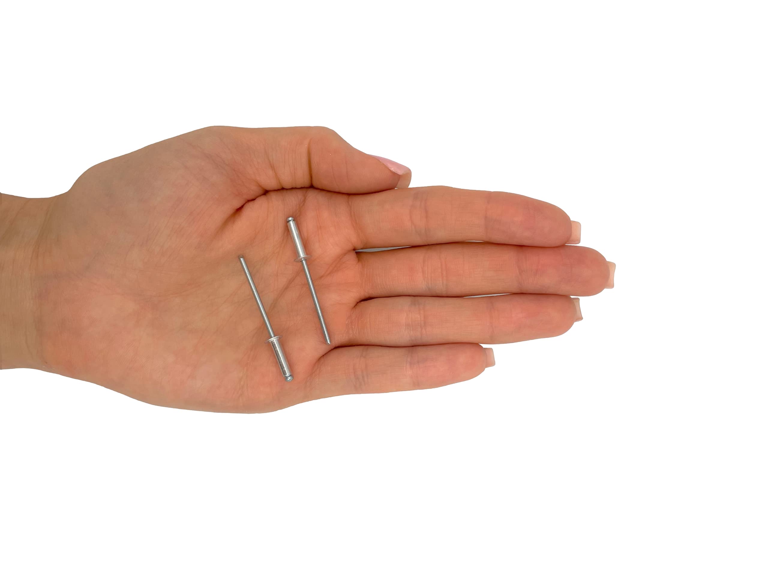 verpakking van 100 stuks) geschilderde blinde klinknagels 3,2 x 8 mm, koepelkop, DIN 7337, aluminium klinknagel en stalen doorn, popklinknagels ( 100, lichtgrijs RAL 7035