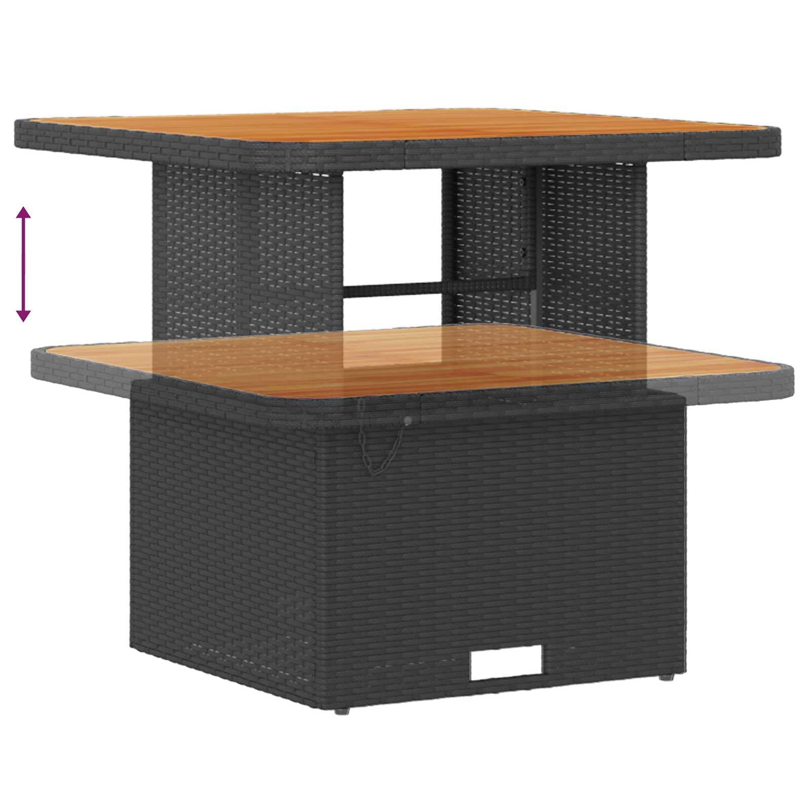 Zestaw Sof Ogrodowych z Poduszką 10 Części Czarny Modułowy Rattan poli Ogrodowy Salonik Ogród Taras Narożnik Meble Wypoczynkowe z Stół Stołki 276x204x85 cm Wysoka Jakość Odporność UV