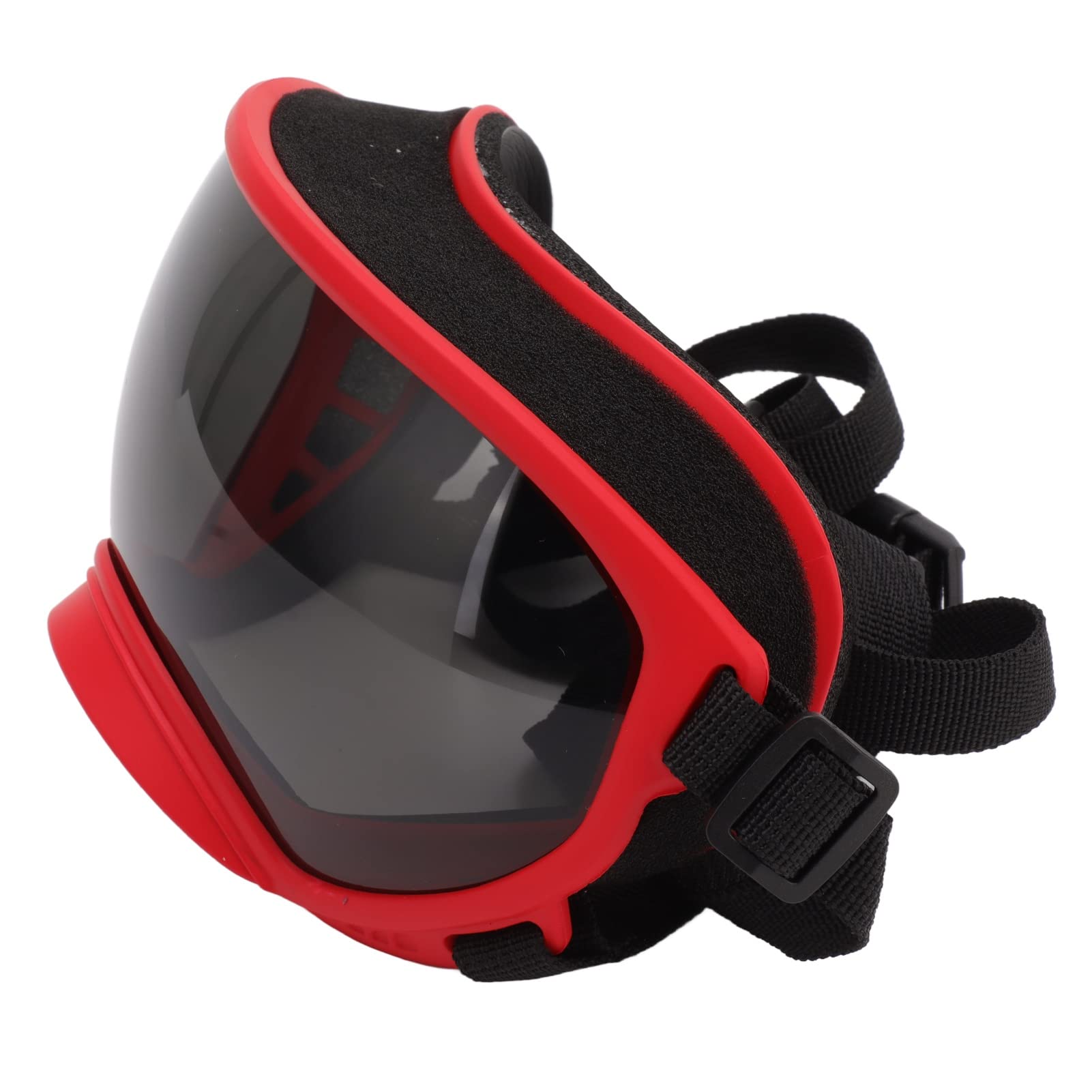 Luqeeg Hundebrille - UV Schutz Hundesonnenbrille - Augenschutzbrille für Große Rassen - Winddicht & Staubdicht (Roter Rahmen und Schwarze Schutzbrille)