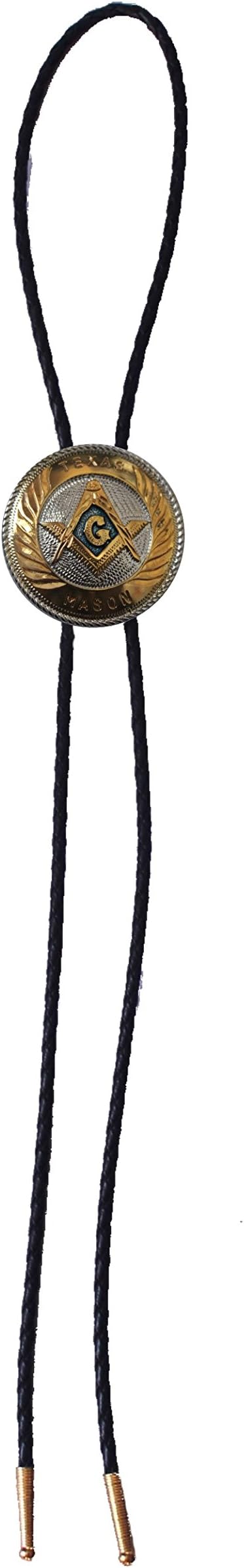 Large Texas Mason Square and Compasses Masonic Bolo Tie