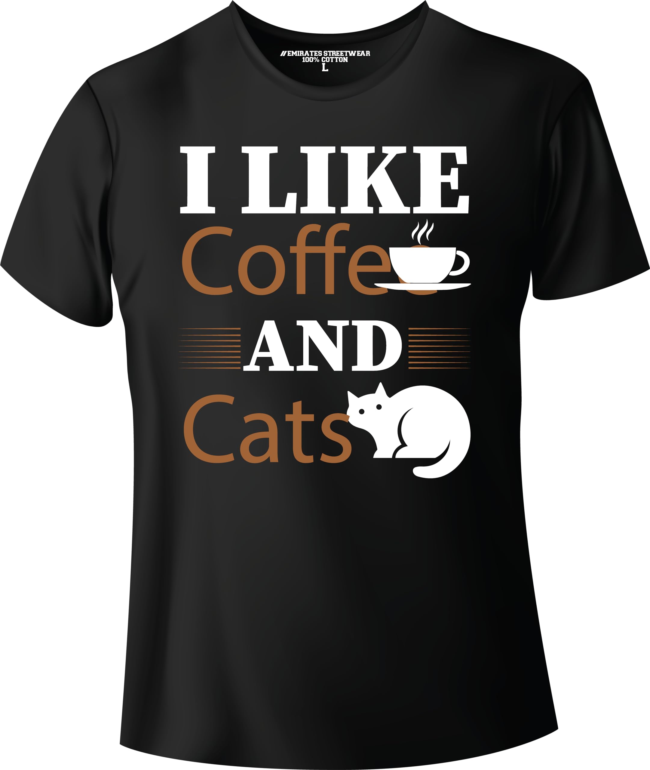 I Like Coffee And Cats Cat Lover T-Shirt for Men or Women, Unisex T-Shirt, D-0010