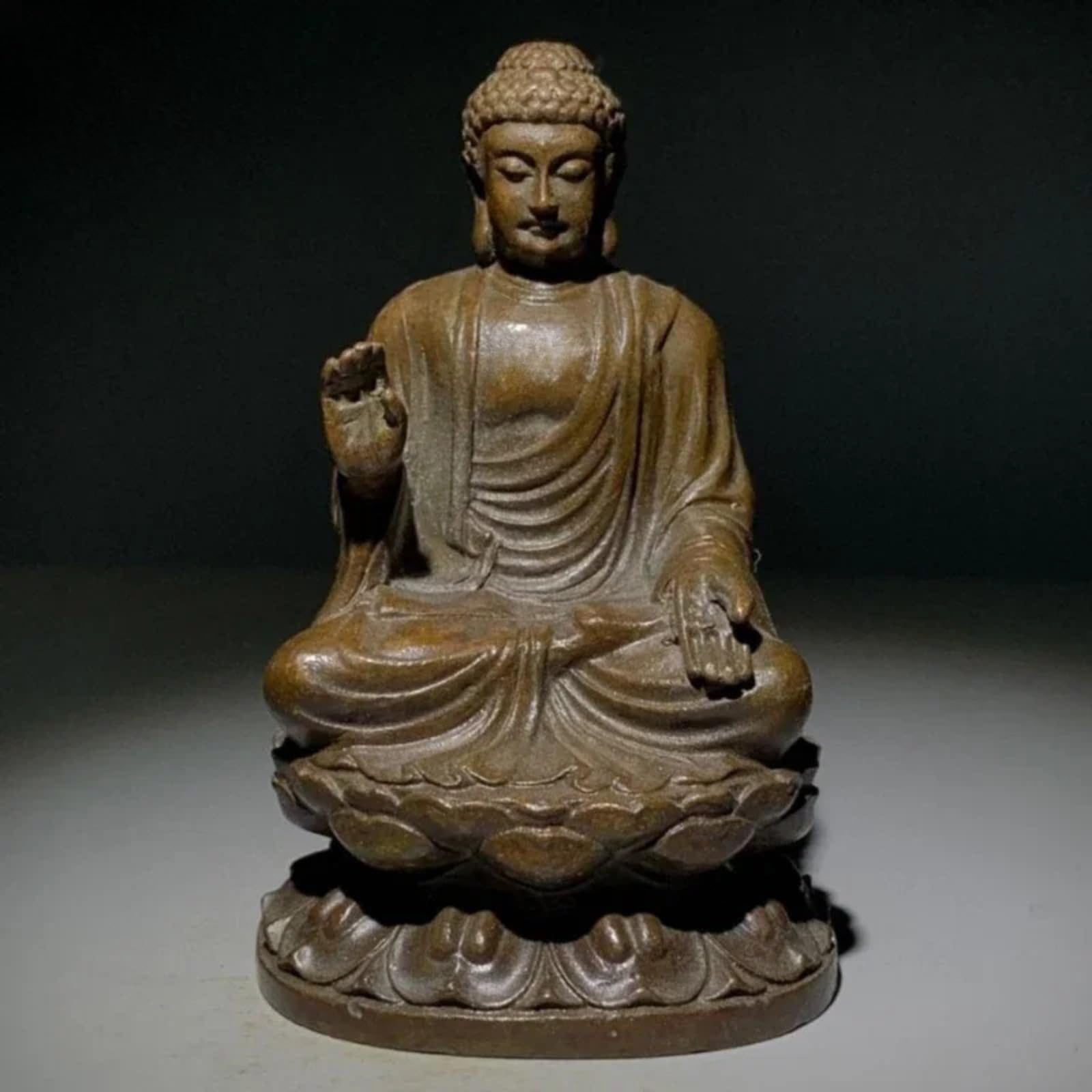 Imitazione di bronzo antico statua di Buddha ornamenti da tavolo, 10 cm, decorazione per la casa Feng Shui regali artigianali