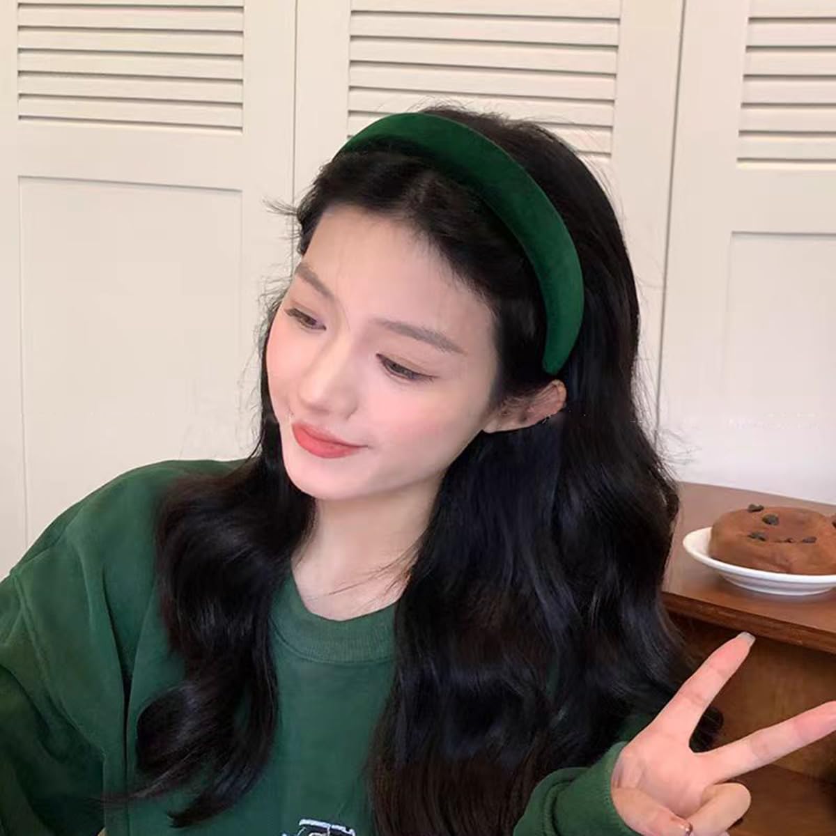 Amazon.com: Lvyeer Green Velvet Padded Headbands for Women 