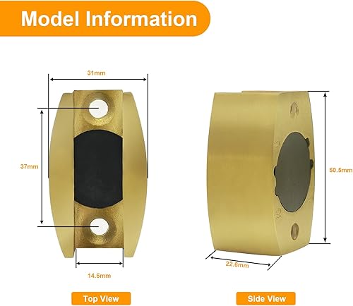 Miniatura 36 de CKB Abrazadera de vidrio de latón para vidrio de 5/16"-3/8" (0.315 in-0.394 in), negro mate, 2"*2"(50mm*50mm) abrazadera en U para montaje en puerta