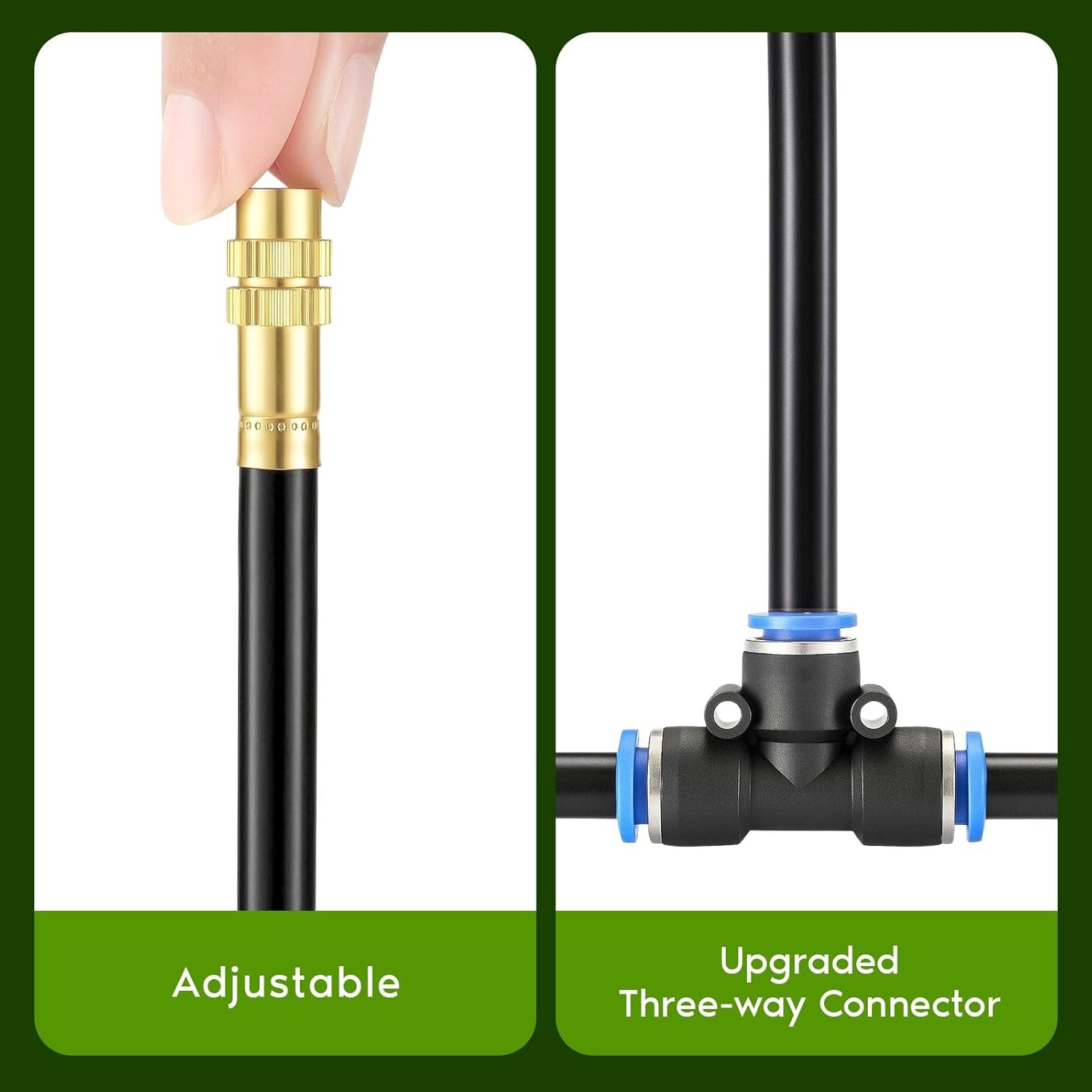 Drip Irrigation System 25m Automatic Garden Watering Misting Kit 360 Degree Adjustable Spray Tubing Sprinkler Nozzles Plant Greenhouse Lawn Raised Bed