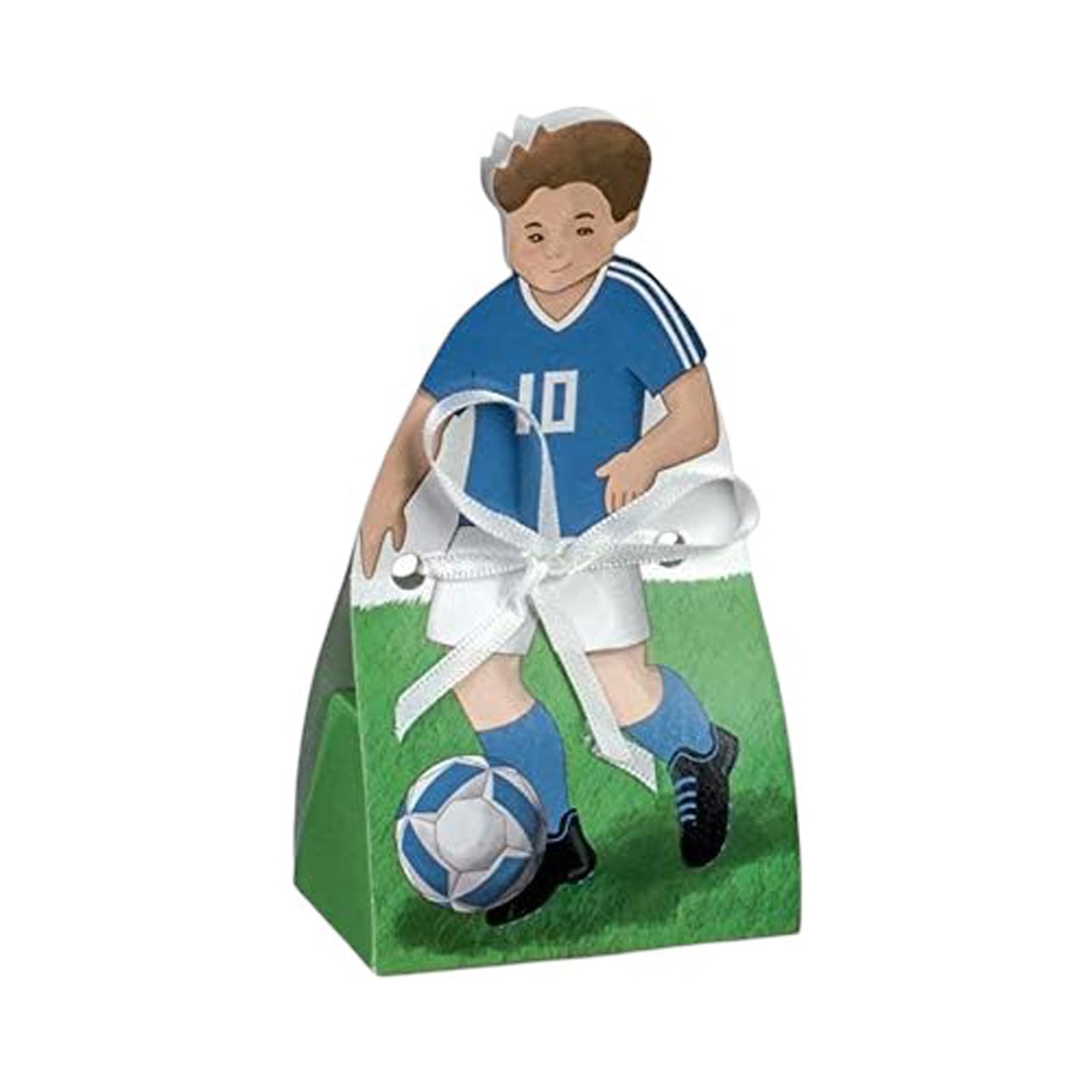 Kit 12 Scatoline Portaconfetti Calciatore Italia | Cartoncino Fai Da Te Per Comunione Cresima Compleanno | Bomboniere Tema Calcio