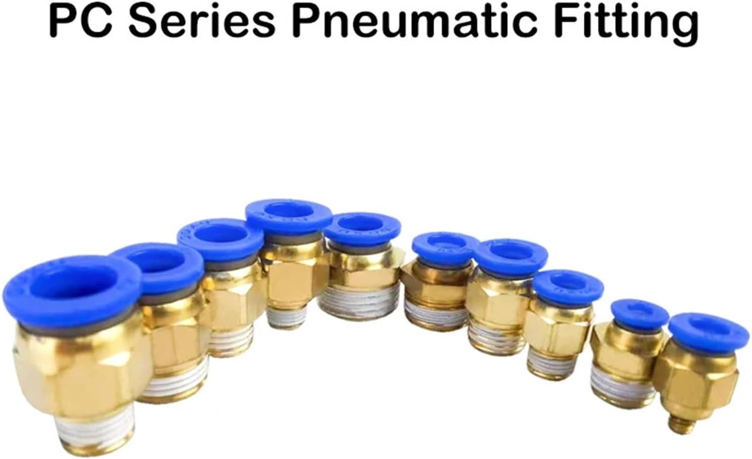 4-10PCS PC Series Pneumatic hose quick Release Fitting Connectors Thread BSPT 1/8 1/4 3/8 1/2 Male Straight One-Touch Fittings(PC6-04 (4PCS))