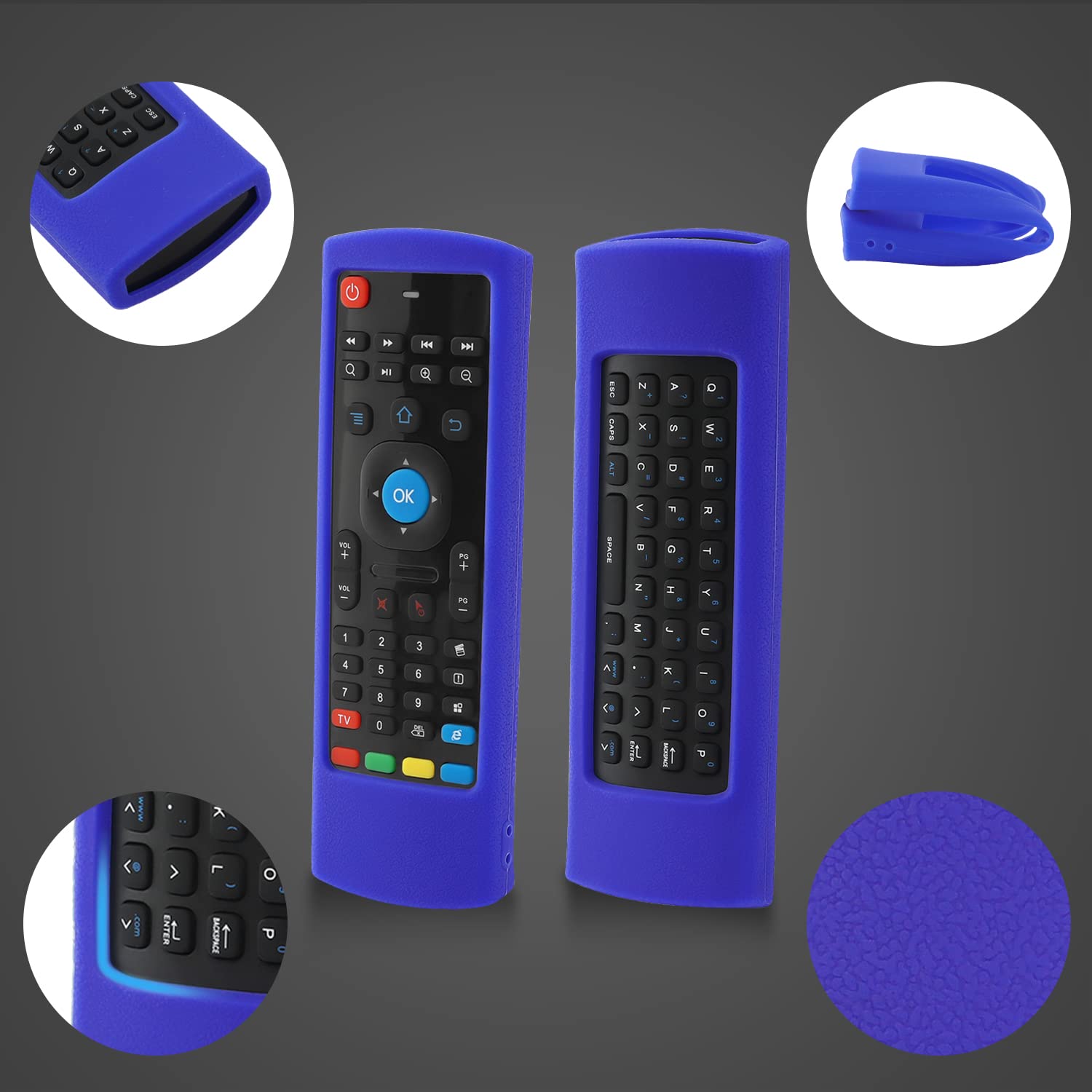 Étui de protection en Silicone adapté pour MX3 Voice Flying Air Mouse 2.4G télécommande Double face RF clavier sans fil couverture de télécommande  44