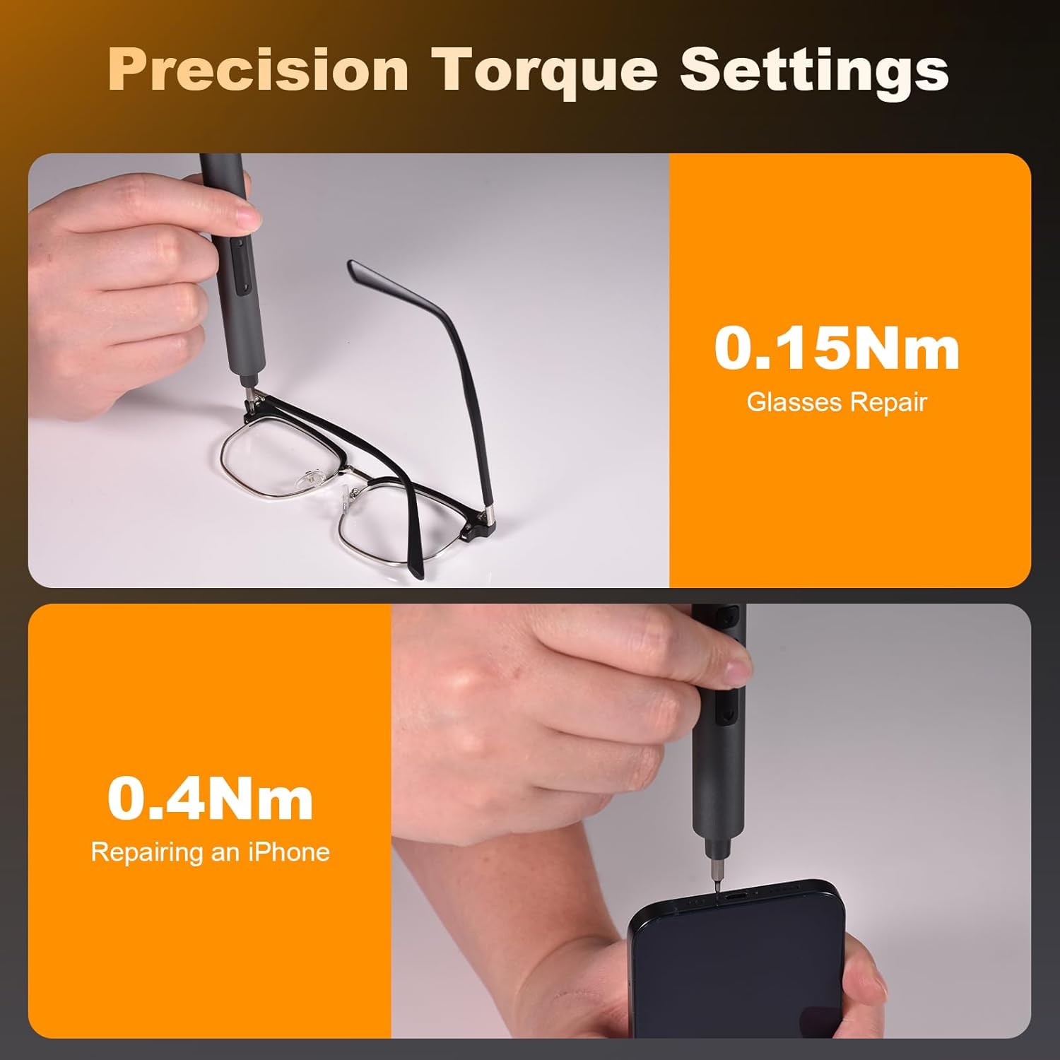 75 IN 1 Cordless Electric Screwdriver Set, Mini Precision Screwdriver Set, S2 Steel Bits, Dual Torque Settings, Type-C Rechargeable & LED Light, Power Screwdriver Repair Tool Kit for Camera Laptop