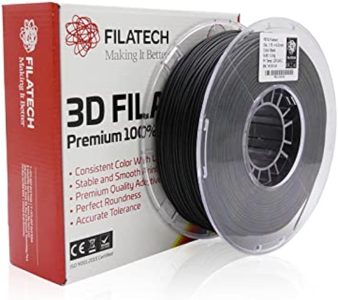 Filatech 3D Printer Filament PETG 1.75 -/+0.03mm, 1.0Kg, Black- Made in UAE