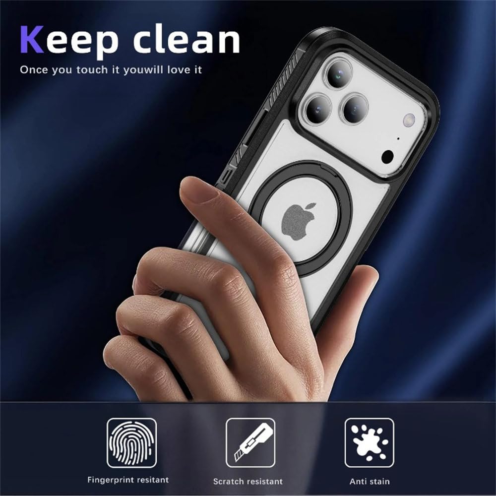 Magnetyczny uchwyt obrotowy 360°, antypoślizgowy, do iPhone'a 17 Pro Max 17 Air, etui z ładowaniem bezprzewodowym, odporne na wstrząsy, fioletowe, do iPhone'a 17 Air