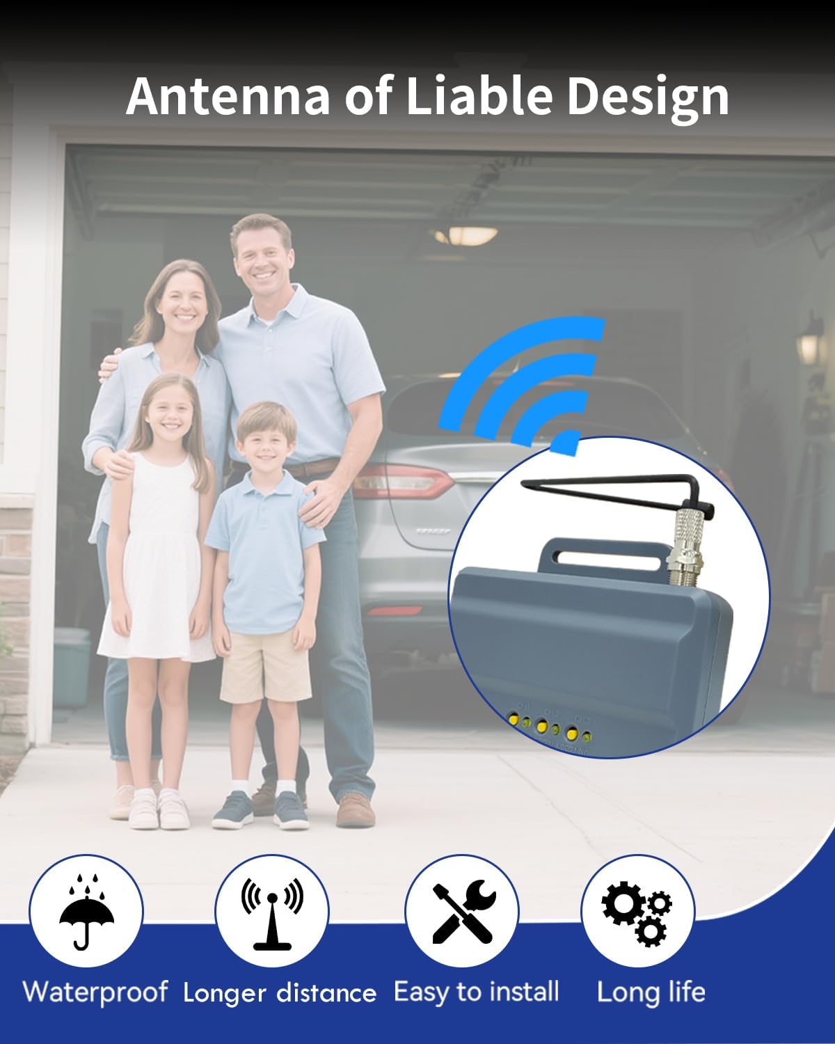 Replacement Antenna Kit K77-36541 for liftmaster 850LM, 860LM, STAR1000, PPWR, 312HM, 412HM, 423LM, 422LM Gate Receiver, Commercial Over Head Opener/Operator, Garage Opener Receiver Signal Booster