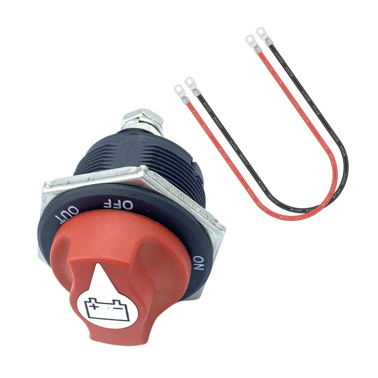 PRETYZOOM 1Set Heavy Duty Battery Power Cut Switch for Rv Boat Car Circuit Disconnect with Cable Easy Installation for Vehicles and Camping