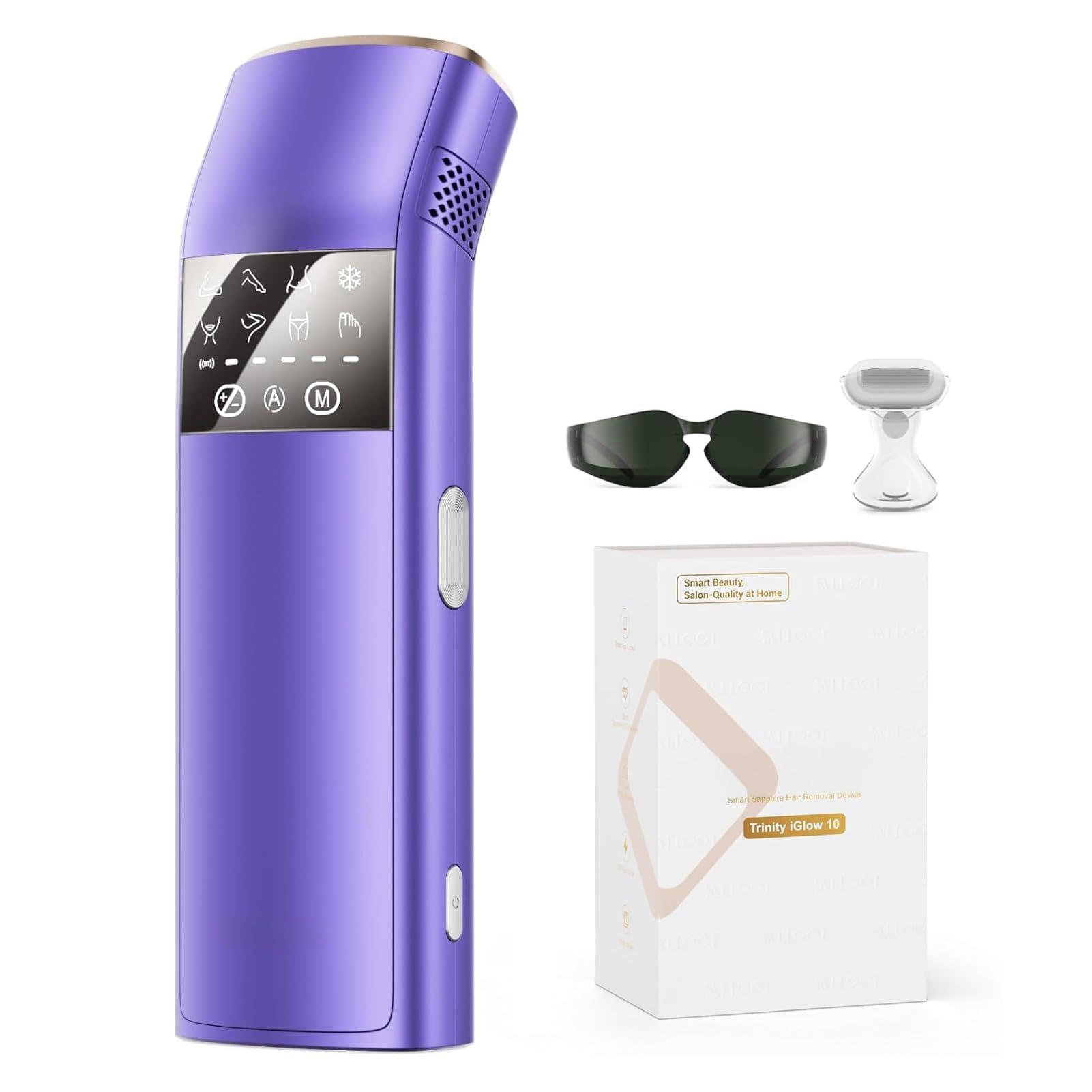Épilateur Lumière Pulsée, 12cm² avec Saphir Glacial 3℃ Indolore, Max 25J