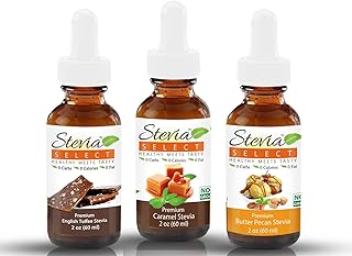 Stevia Drops English Toffee, Caramel, & Butter Pecan Stevia Select Keto Coffee Sugar-Free Stevia Flavors Bundle (3) Pack