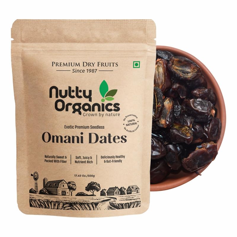 NUTTY ORGANICS Seedless Omani Dates 500 gm – Hygienically Vacuum Packed, Soft & Naturally Sweet | Healthy Snack-image-23
