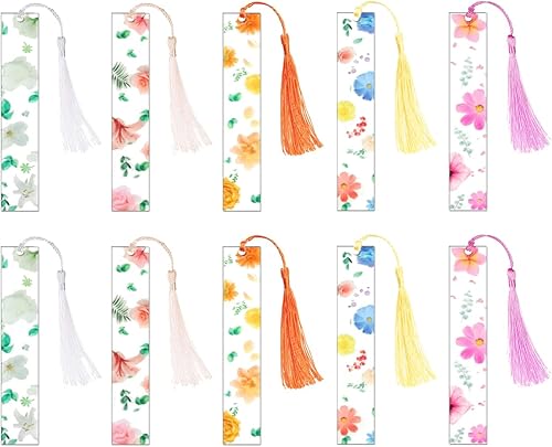 Miniatura 6 de Marcapáginas epoxi de resina de flores secas, marcapáginas de flores prensadas, marcador de acrílico transparente para niños, mujeres, profesores,