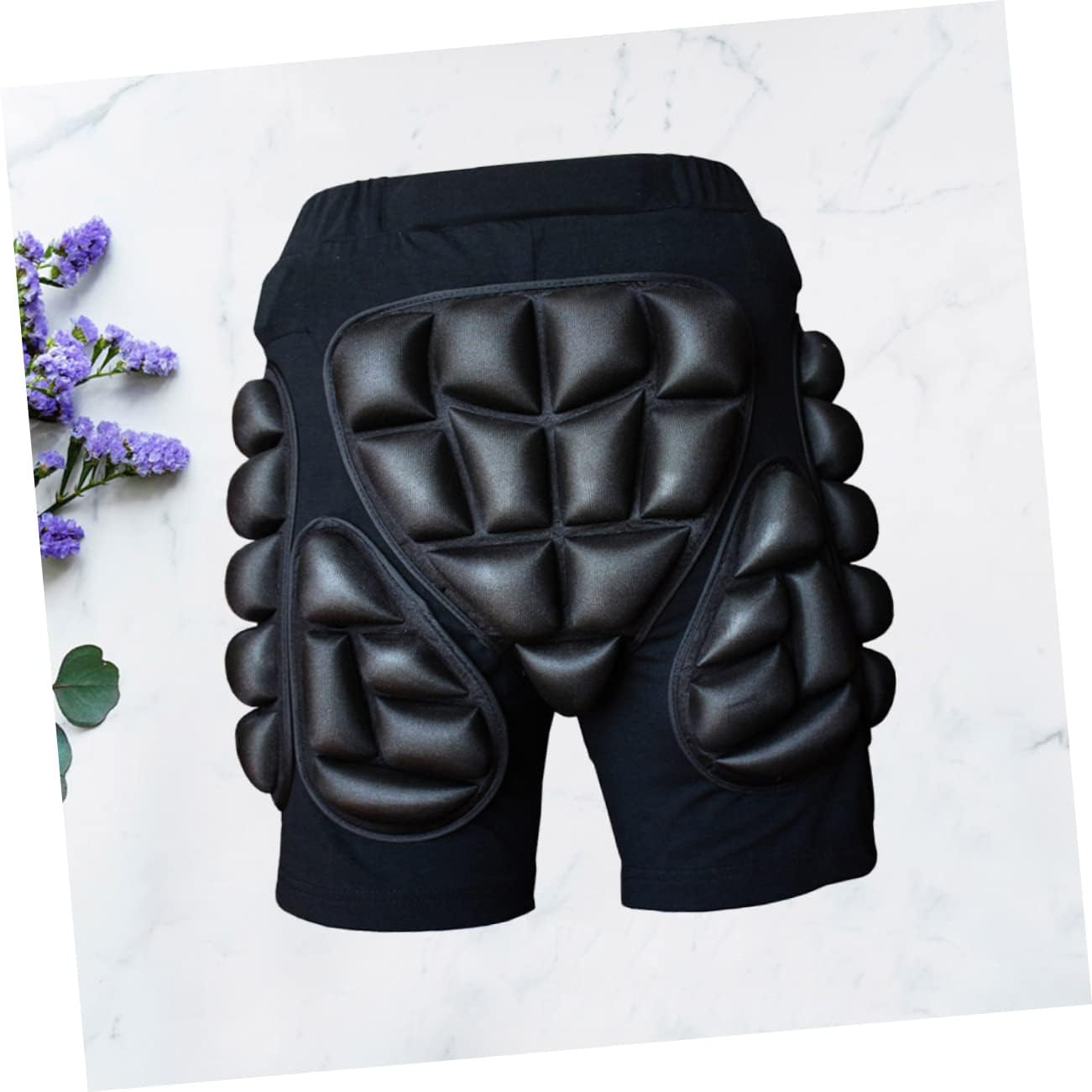 Thickened Hip Protection Pants for Skating Skiing Snowboarding Padded Shorts for Adults Boy Girl Breathable Stretchy Safety Gear Black