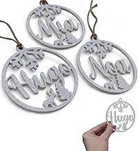 Tres Aristas | Personalised Christmas Baubles for Tree | Unique Christmas Decoration in Various Colours | Perfect Gift for Family and Friends | Ideal for Christmas Tree (Granite Effect)
