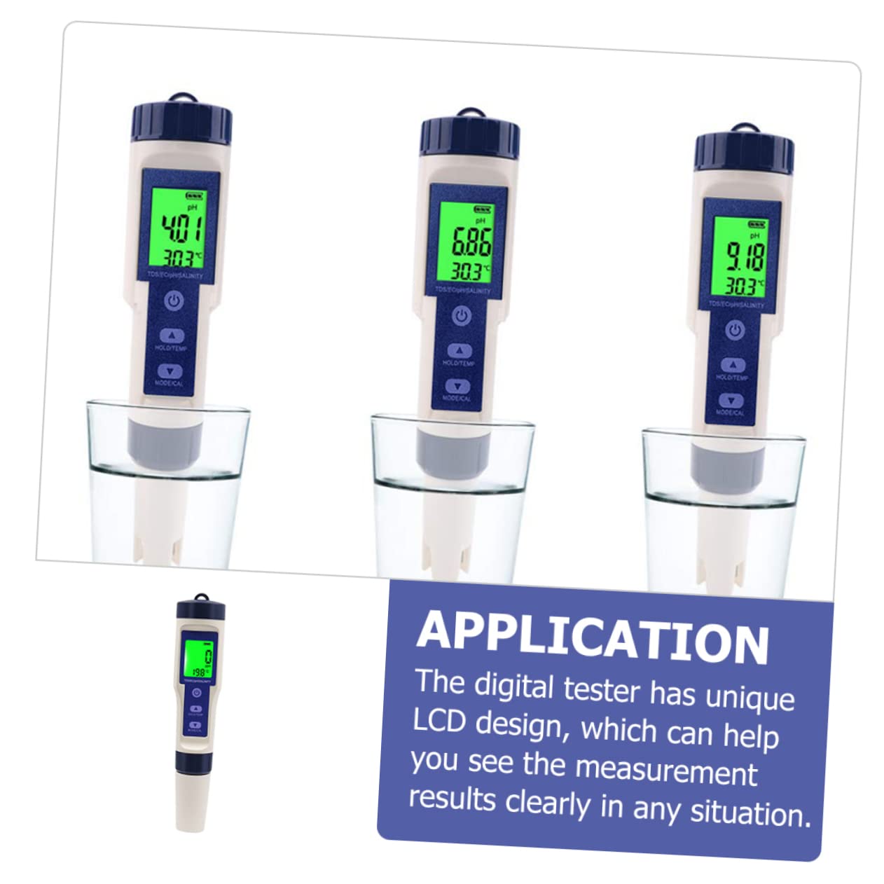 PLAFOPE Probador Digital De del Agua Medidor De Salinidad para y Pantalla LCD Retroiluminación Herramienta y Precisa para Monitoreo De Agua