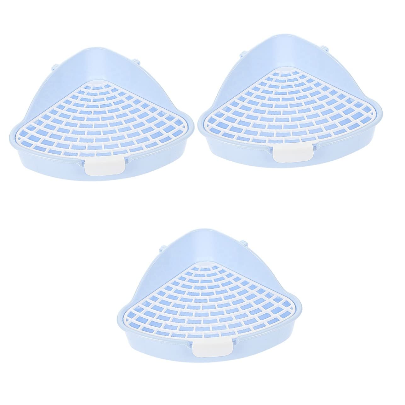VANZACK 3pezzi Toilette per Piccoli Animali Plastica Vassoio per Lettiera per Conigli e Cavia Design Compatto e Facile da Installare Adatto per Gabbie e Spazi Ridotti