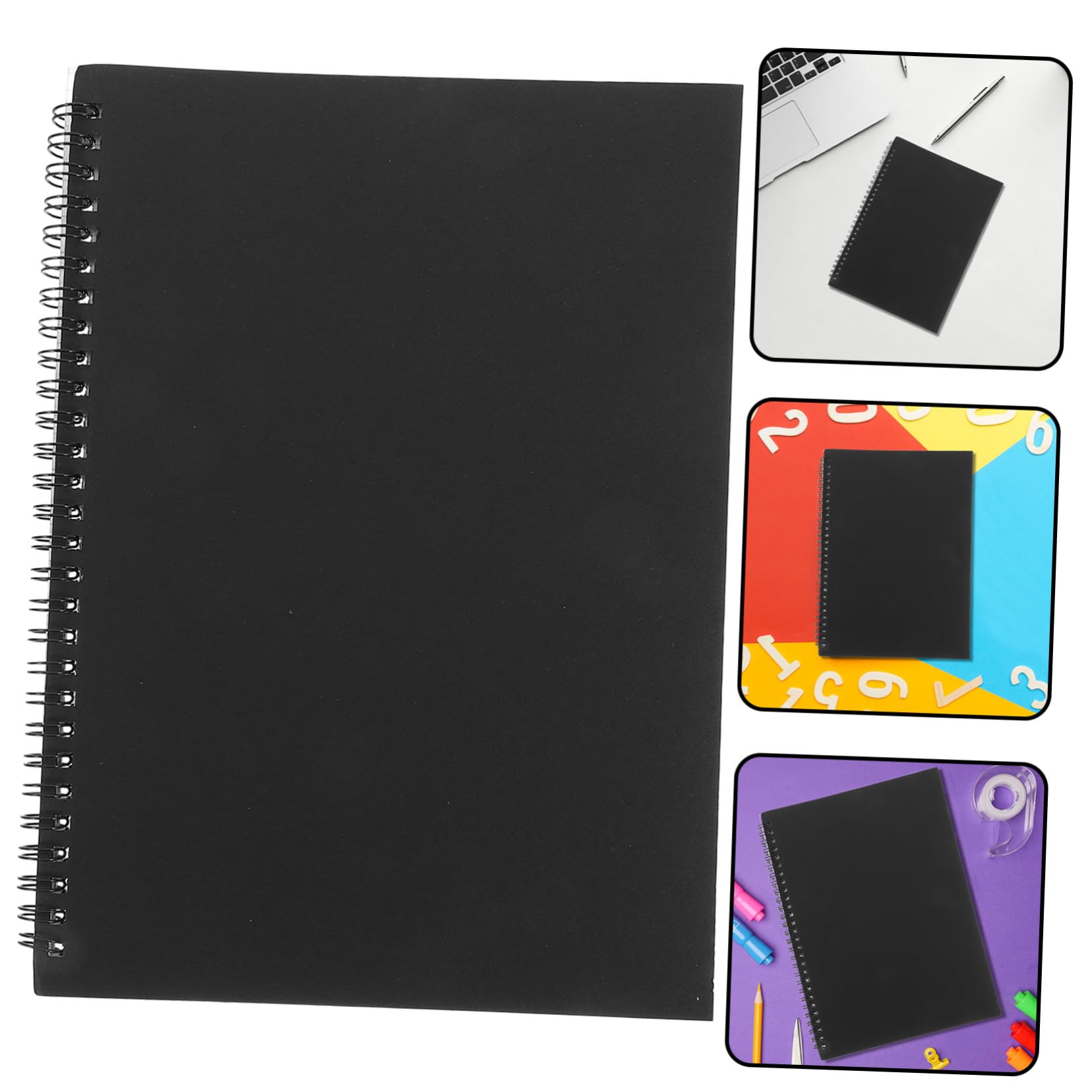 4 Stück Notizbücher Kariert mit Stabilem Kraftpapier cover Robustes Spiralheft für Schule Studium und Büro Geeignet für Füller Vielseitig Einsetzbar für Notizen Skizzen und