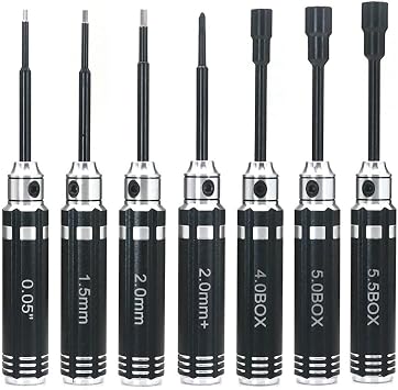KingVal 7PCS Hex Screwdrivers Nut Socket Driver RC Repair Tool Kit Screw Driver Compatible with TRX4M SCX24 FCX24 1/18 1/24 RC Mini Crawler Car