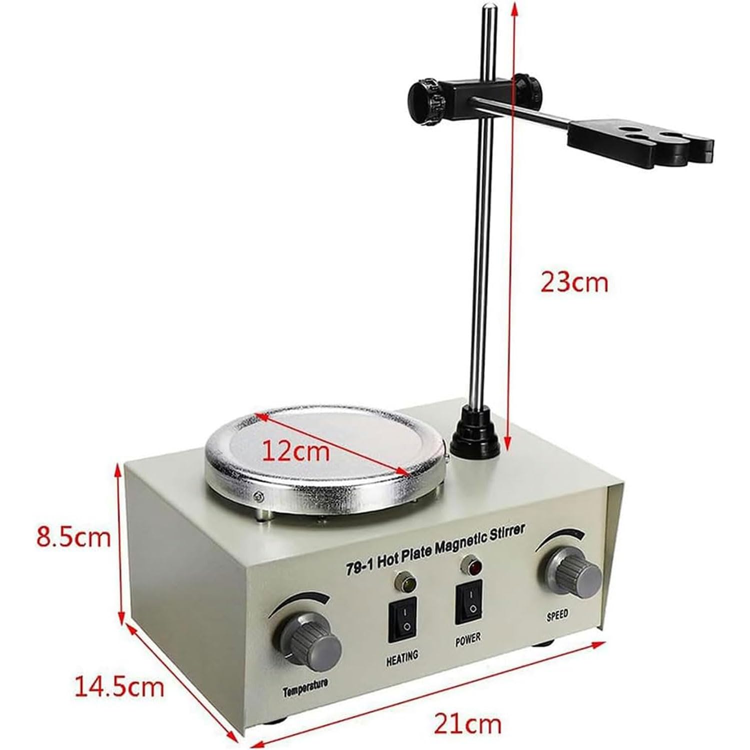 Agitador magnético de 250 W, placa de agitación eléctrica con pantalla digital, control de velocidad continuo 100-2400 RPM, temperatura máxima de 100 ℃ para laboratorios y escuelas