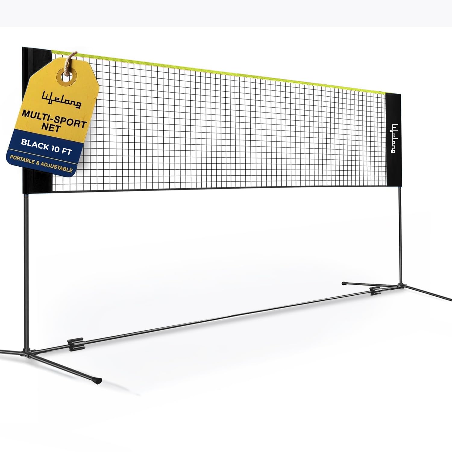 Lifelong Portable Badminton Net Set - Net for Tennis, Soccer Tennis, Pickleball, Kids Volleyball - Easy Setup Nylon Sports Net with Poles 10 feet