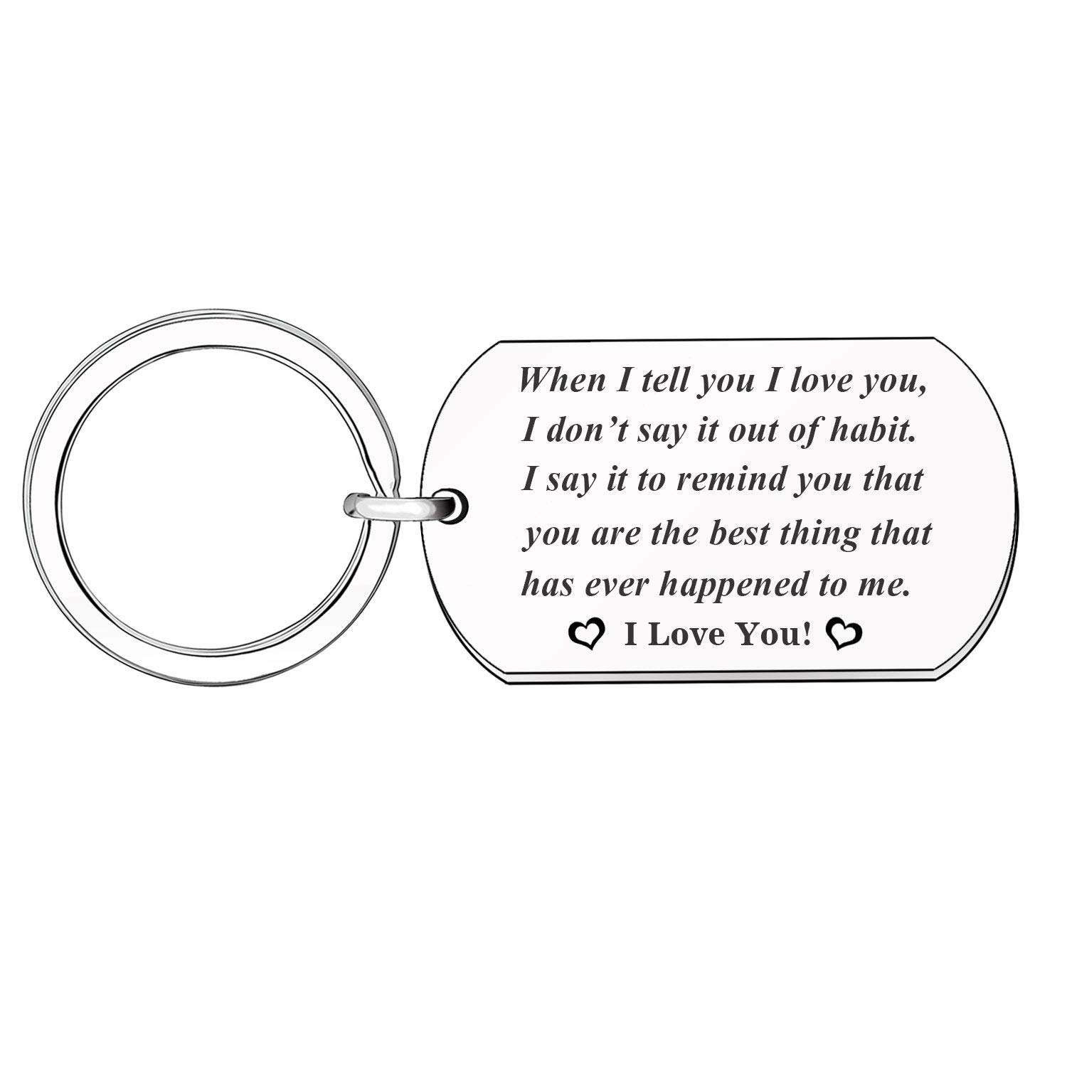 xuanda Valentine Key Ring I Love You Couples Lovers Keyring Keychains Birthday Valentine Gifts for Husband Wife Boyfriend Girlfriend
