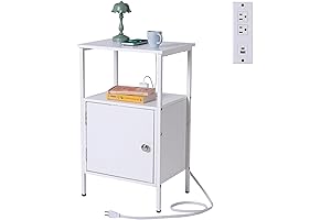 White Small Cabinet Table for Bedside Storage