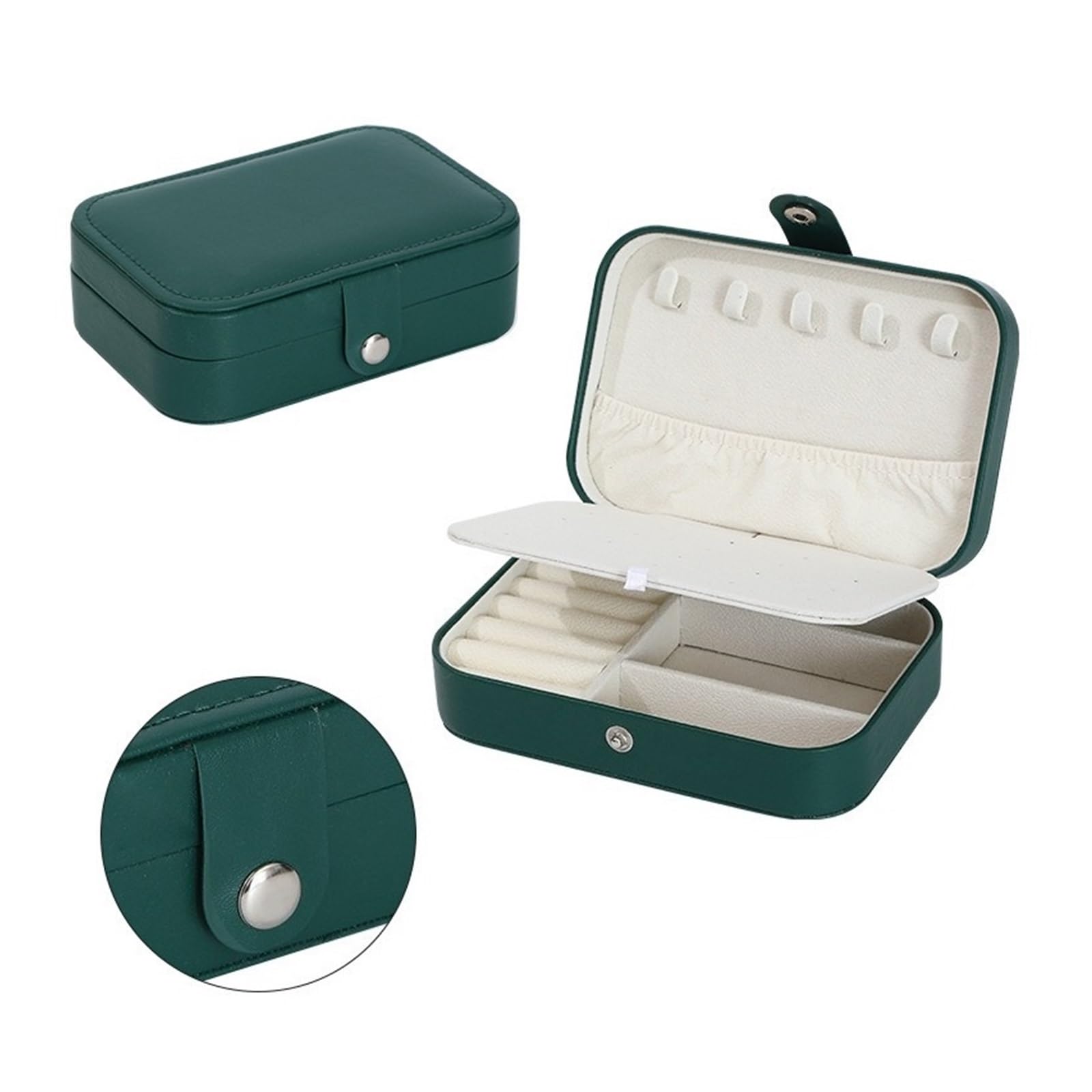 WTAXBH Jewellery Box Medium Jewelry Storage Box Simple Double-layer Exquisite Necklace Ring Packaging(Green)