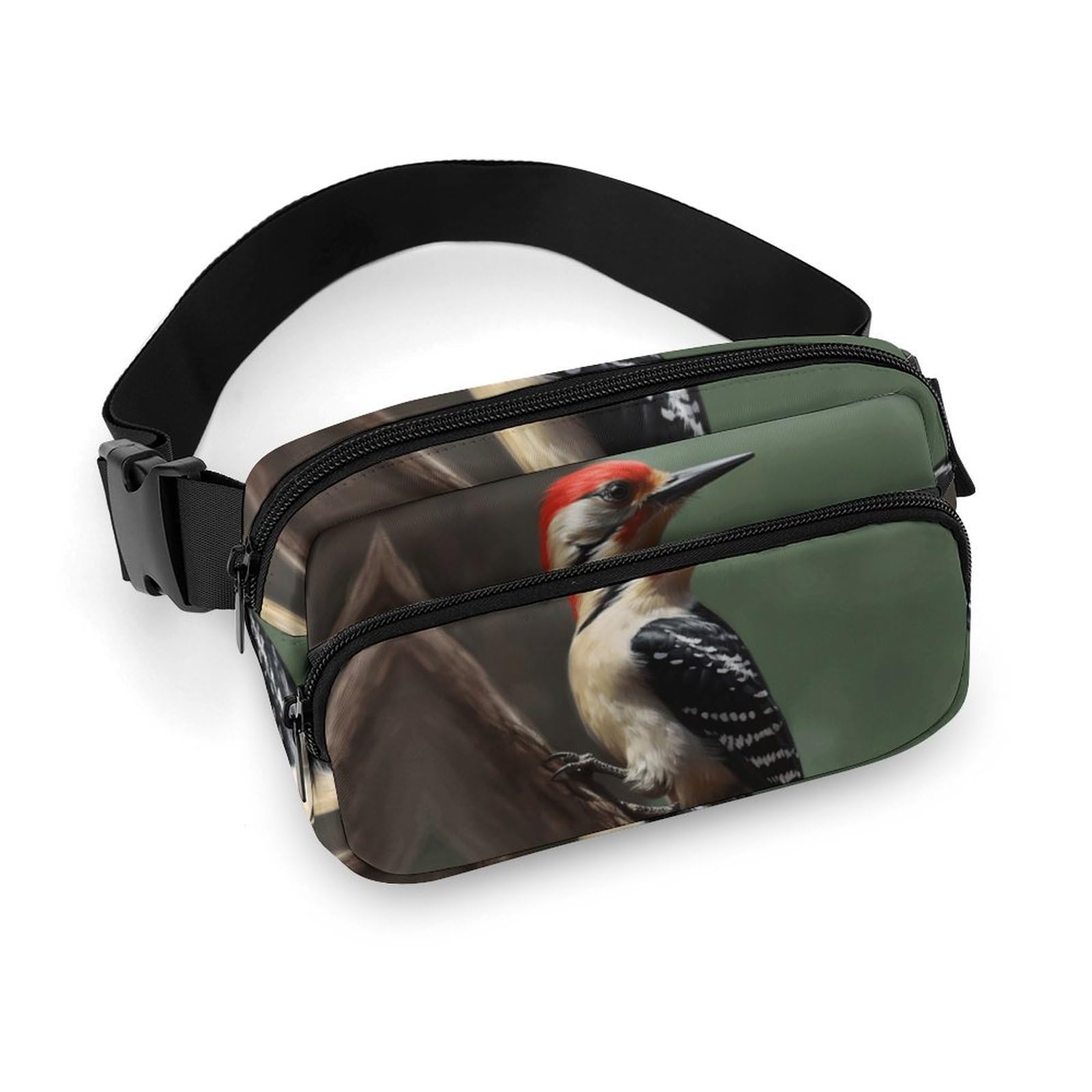 Fanny Pack for Men Women Woodpecker Belt Bag Lightweight Waist Bag Pack Full Printed Pack With Adjustable Strap For Running Hiking Travel