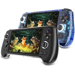 RG556 Retro Handheld Spielkonsole mit 8000+Spiele, 8+128G+256G 5,48-Zoll AMOLED Bildschirm Video Player Spielkonsole für Erwachsene Kinder, Unterstützung WiFi Bluetooth