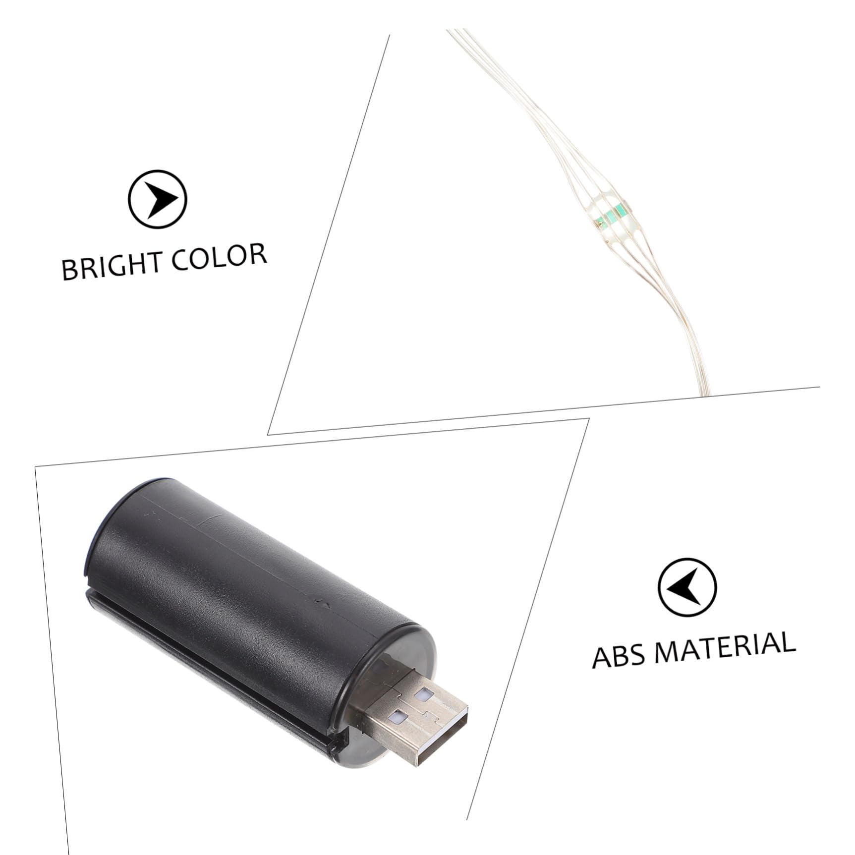 ibasenice 1set Luce per Bicicletta Riflessivo Ricaricabile Guidato Parlato Posteriore Leggero Davanti Luce dei Raggi della Ruota Lampada a Raggi Luce Filo Bici Impermeabili ABS Nero