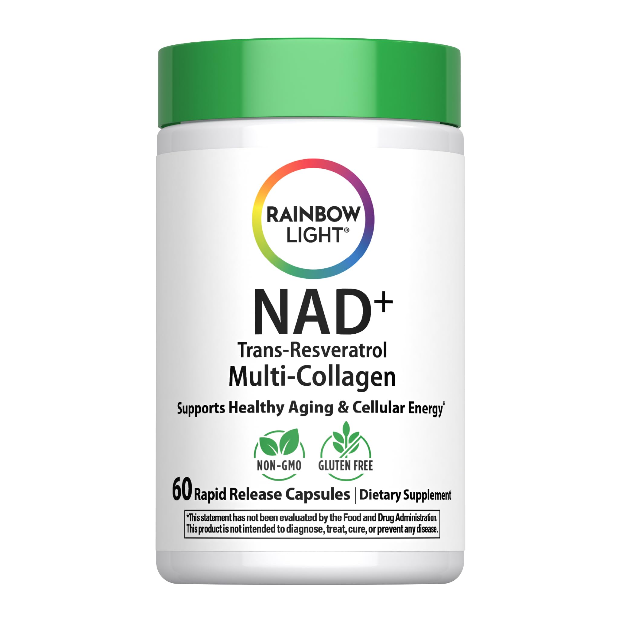 Rainbow Light NAD + Trans-Resveratrol Multi Collagen | 60 Capsules